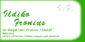 ildiko fronius business card